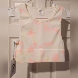 Zyia Active White Hendrix Crop Tank Top Fluorescent Tie Dye Size M